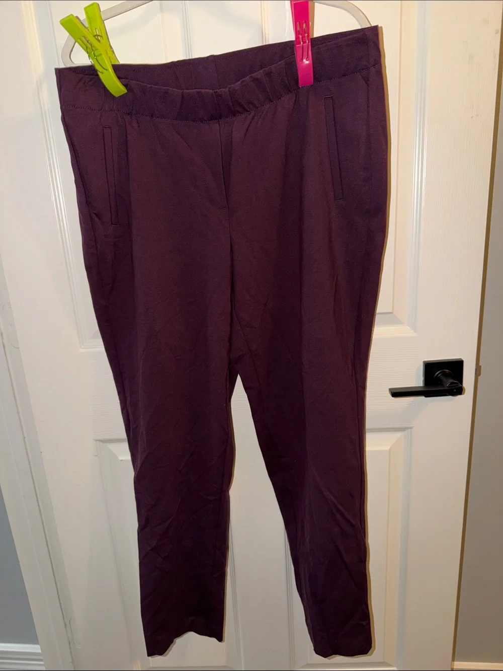 J. Jill Deep Plum Straight-Leg Trousers